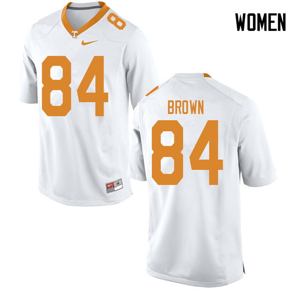 Women #84 James Brown Tennessee Volunteers College Football Jerseys Sale-White
